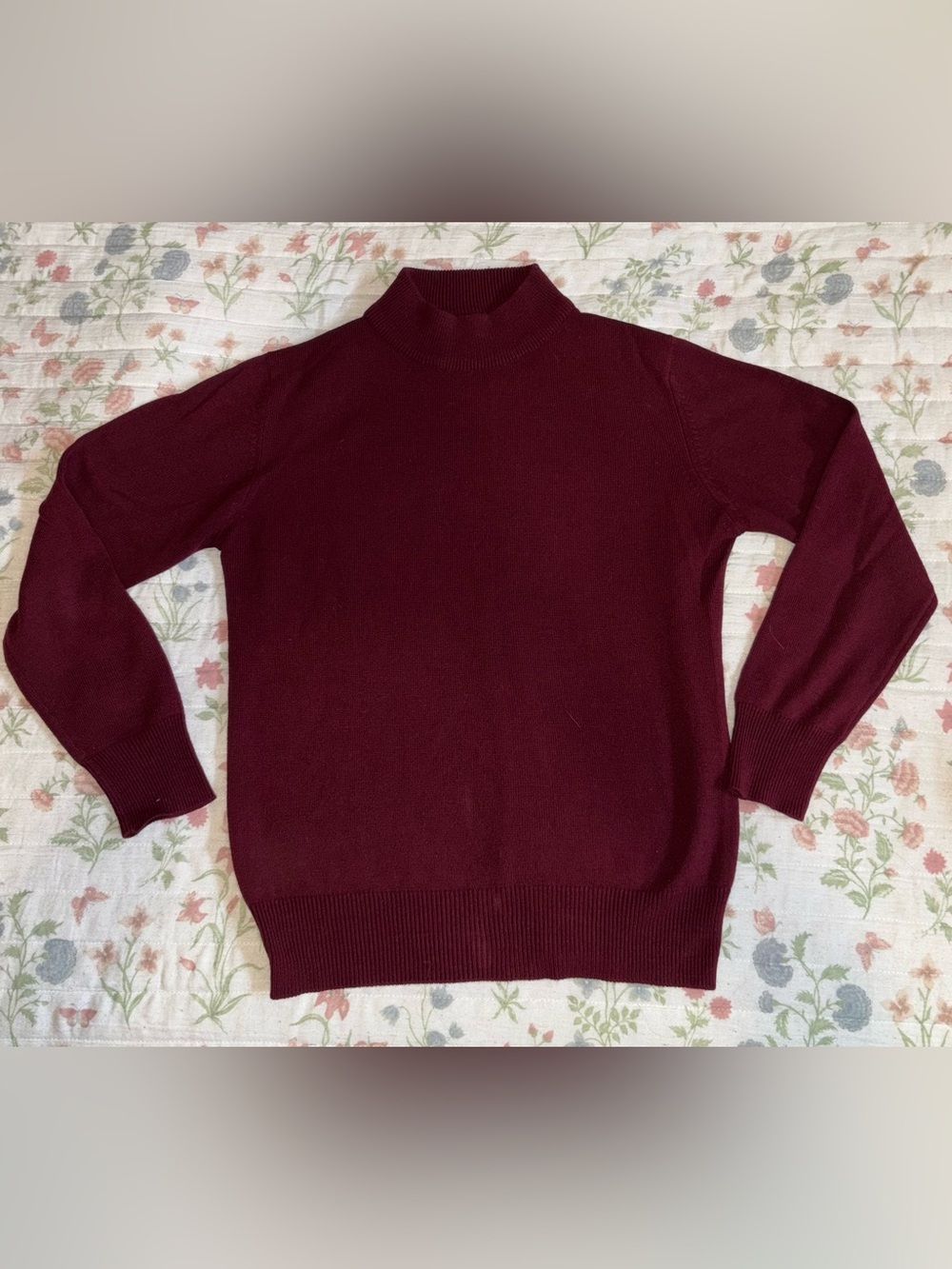 Classic Burgundy Mock Neck Sweater